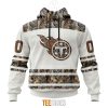 NFL Tennessee Titans Custom Name Number White Camo Hunting Pullover Hoodie