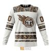 NFL Tennessee Titans Custom Name Number White Camo Hunting Sweatshirt