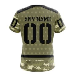 Alternative view of NHL Anaheim Ducks Custom Name Number Camo Military Appreciation T-Shirt