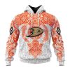 NHL Anaheim Ducks Custom Name Number Norse Viking Symbols Pullover Hoodie