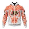 NHL Anaheim Ducks Custom Name Number Norse Viking Symbols Zip Up Hoodie