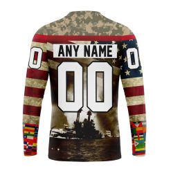 Alternative view of NHL Anaheim Ducks Custom Name Number Remember Pearl Harbor Sweatshirt