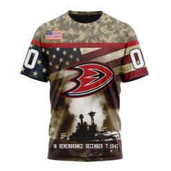 NHL Anaheim Ducks Custom Name Number Remember Pearl Harbor T-Shirt