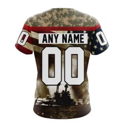 Alternative view of NHL Anaheim Ducks Custom Name Number Remember Pearl Harbor T-Shirt