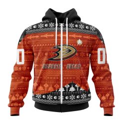 NHL Anaheim Ducks Custom Name Number Star Trek Zip Up Hoodie