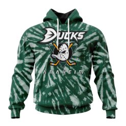 NHL Anaheim Ducks Custom Name Number Vintage Tie - Dye Pullover Hoodie