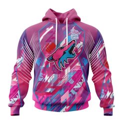 NHL Arizona Coyotes Breast Cancer Pullover Hoodie