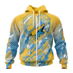 NHL Arizona Coyotes Childhood Cancer Zip Up Hoodie