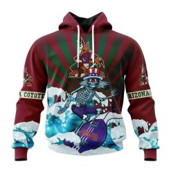 NHL Arizona Coyotes Custom Name Number Kits For The Grateful Dead Pullover Hoodie