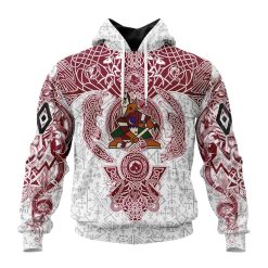 NHL Arizona Coyotes Custom Name Number Norse Viking Symbols Pullover Hoodie