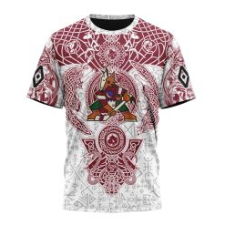 NHL Arizona Coyotes Custom Name Number Norse Viking Symbols T-Shirt