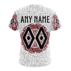 Alternative view of NHL Arizona Coyotes Custom Name Number Norse Viking Symbols T-Shirt