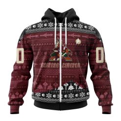 NHL Arizona Coyotes Custom Name Number Star Trek Zip Up Hoodie