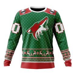 NHL Arizona Coyotes Custom Name Number Ugly Christmas Sweatshirt