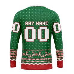 Alternative view of NHL Arizona Coyotes Custom Name Number Ugly Christmas Sweatshirt