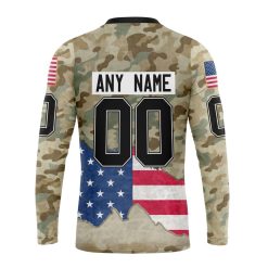 Alternative view of NHL Arizona Coyotes Custom Name Number United State With Camo Color Sweatshirt