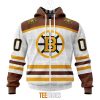 NHL Boston Bruins Custom Name Number Centennial 100th Anniversary Zip Up Hoodie