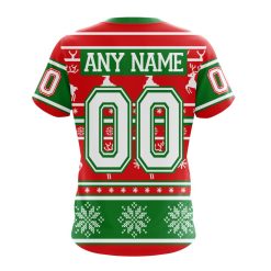 Alternative view of NHL Boston Bruins Custom Name Number Christmas Is Coming T-Shirt