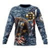NHL Boston Bruins Custom Name Number Honor US Navy Veterans Sweatshirt