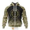 NHL Boston Bruins Custom Name Number Military Camo Zip Up Hoodie