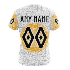Alternative view of NHL Boston Bruins Custom Name Number Norse Viking Symbols T-Shirt