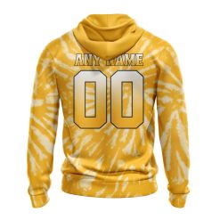 Alternative view of NHL Boston Bruins Custom Name Number Retro Vintage Tie - Dye Zip Up Hoodie