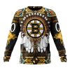 NHL Boston Bruins Custom Name Number Special Native Costume Sweatshirt