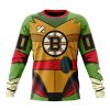 NHL Boston Bruins Custom Name Number Teenage Mutant Ninja Turtles Sweatshirt