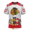 NHL Chicago Blackhawks Custom Name Number PAW Patrol The Mighty T-Shirt