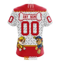 Alternative view of NHL Chicago Blackhawks Custom Name Number PAW Patrol The Mighty T-Shirt