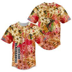 NHL Chicago Blackhawks Floral Baseball Jersey