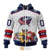 NHL Columbus Blue Jackets Custom Name Number PAW Patrol The Mighty Zip Up Hoodie