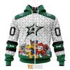 NHL Dallas Stars Custom Name Number PAW Patrol The Mighty Zip Up Hoodie