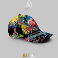 Alternative view of NHL Detroit Red Wings Custom Name Autism Awareness Concept Classic Cap