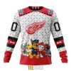 NHL Detroit Red Wings Custom Name Number PAW Patrol The Mighty Sweatshirt