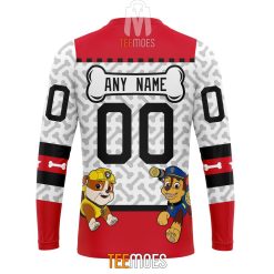 NHL Detroit Red Wings Custom Name Number PAW Patrol The Mighty Sweatshirt - Image 2
