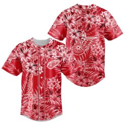 NHL Detroit Red Wings Floral Baseball Jersey