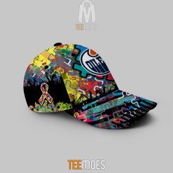 Alternative view of NHL Edmonton Oilers Custom Name Autism Awareness Concept Classic Cap