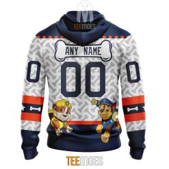 Alternative view of NHL Edmonton Oilers Custom Name Number PAW Patrol The Mighty Zip Up Hoodie