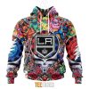 NHL Los Angeles Kings Custom Name Number Grateful Dead Hippie Pullover Hoodie