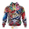 NHL Nashville Predators Custom Name Number Grateful Dead Hippie Pullover Hoodie