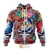 NHL Nashville Predators Custom Name Number Grateful Dead Hippie Zip Up Hoodie