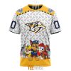 NHL Nashville Predators Custom Name Number PAW Patrol The Mighty T-Shirt