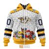 NHL Nashville Predators Custom Name Number PAW Patrol The Mighty Zip Up Hoodie
