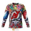 NHL New Jersey Devils Custom Name Number Grateful Dead Hippie Sweatshirt