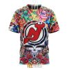 NHL New Jersey Devils Custom Name Number Grateful Dead Hippie T-Shirt