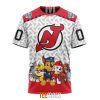 NHL New Jersey Devils Custom Name Number PAW Patrol The Mighty T-Shirt