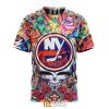 NHL New York Islanders Custom Name Number Grateful Dead Hippie T-Shirt