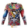 NHL Pittsburgh Penguins Custom Name Number Grateful Dead Hippie Sweatshirt