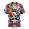 NHL Pittsburgh Penguins Custom Name Number Grateful Dead Hippie T-Shirt